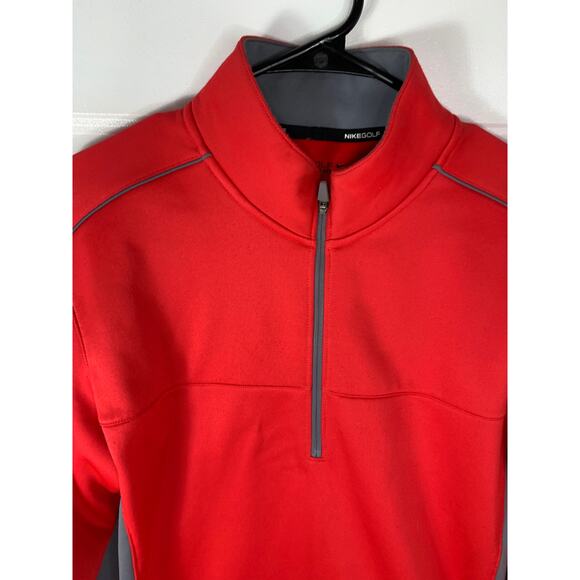 Nike Golf Tour Performance Therma-Fit 1/2 Zip Jacket Red Gray Men’s Medium - Picture 6 of 7